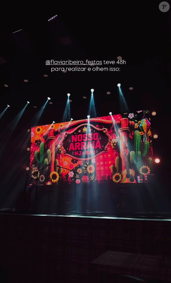 Arraiá de Bruna Biancardi e Neymar teve palco com painel de LED e show ao vivo