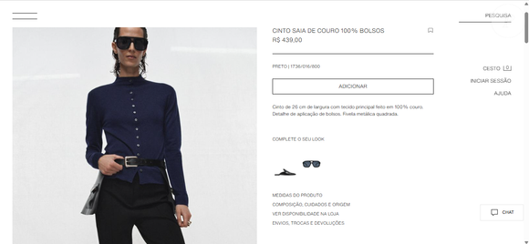 Rafaella Justus usou um cinto-saia da Zara, disponível por R$ 439,00 no site oficial da grife