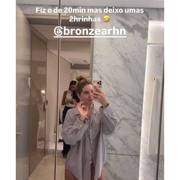 Bronzeamento artificial de Virgínia Fonseca durou apenas 20 minutos e 'define' seu corpo com 'truque'