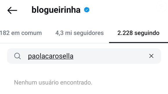 Blogueirinha devolveu o unfollow
