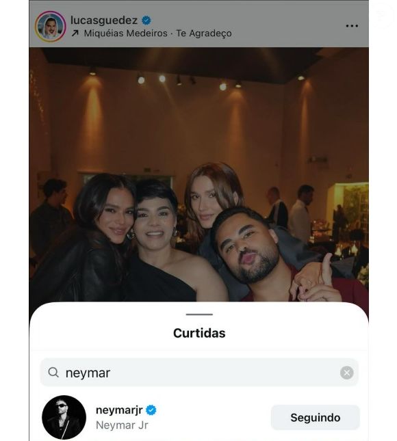 Bruna Marquezine aparece em festa de Lucas Guedez e web não perdoa a interação de Neymar