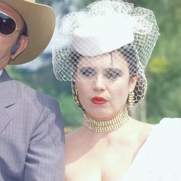 Lima Duarte em foto da novela 'Roque Santeiro' com Regina Duarte, em 1985