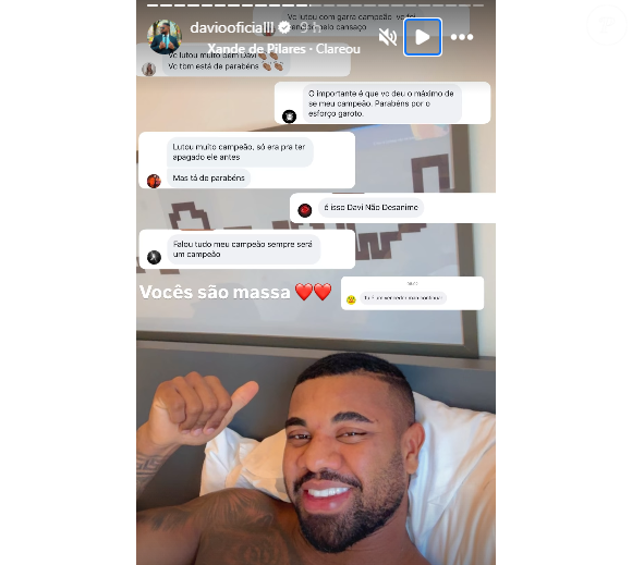 Davi Brito expõe mensagens após derrota no Fight Music Show