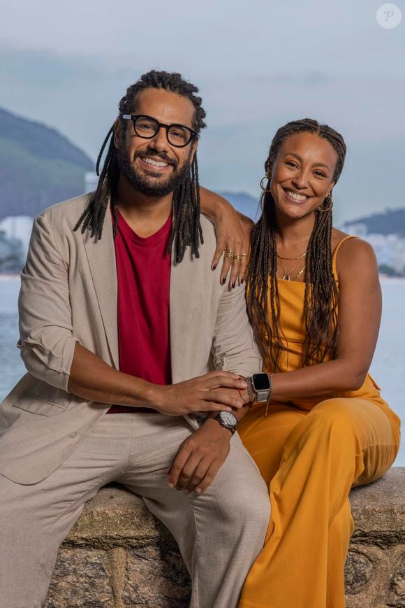 Sheron Menezzes ao lado de Amaury Lorenzo na novela 'Por Você'; intérpretes de Bela e Lucas