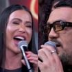 Belo e Gracyanne Barbosa se encontram ao vivo na TV e Luciano Huck entrega climão: 'Ele perde a linha quando ela está'