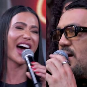 Belo ficou em uma verdadeira saia justa com Gracyanne Barbosa na TV