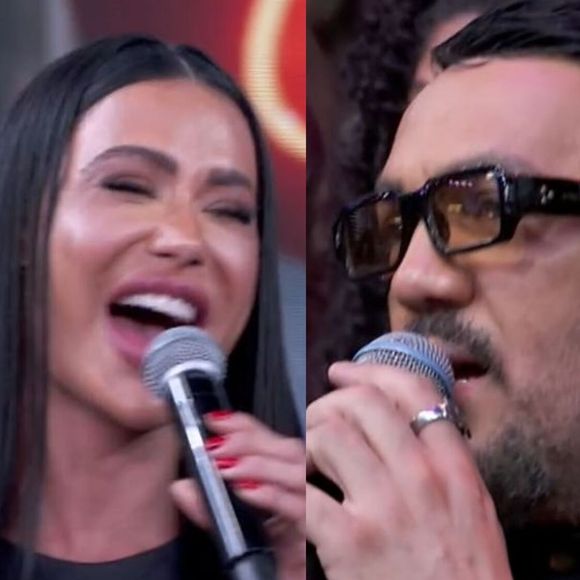 Belo ficou em uma verdadeira saia justa com Gracyanne Barbosa na TV