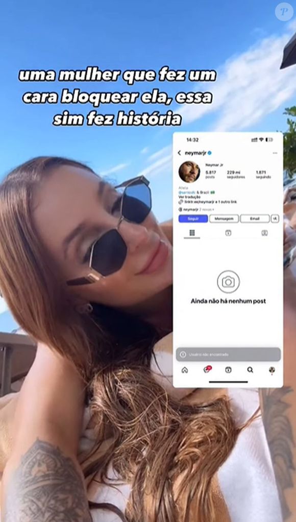 Neymar bloqueou Any Awuada no Instagram