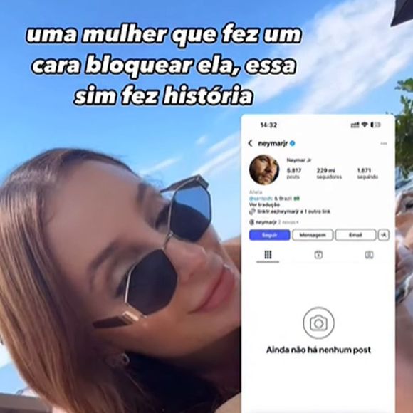 Neymar bloqueou Any Awuada no Instagram