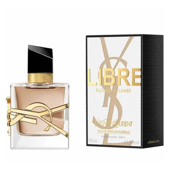 Libre Flowers & Flames, Yves Saint Laurent: uma releitura mais ousada e vibrante do clássico Libre, da Yves Saint Laurent, com destaque para notas florais incandescentes.