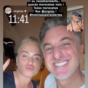 "Não se deve aceitar o mínimo de respeito, afeto ou reconhecimento... quando merecemos mais! Todas merecemos! Boa Virgínia", escreveu Angélica