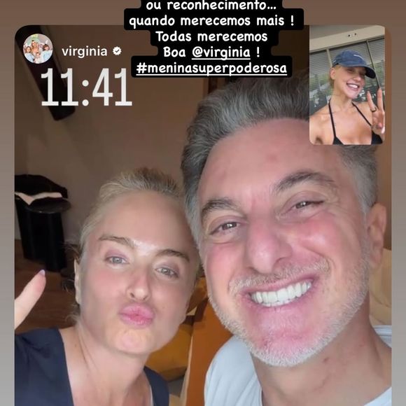 "Não se deve aceitar o mínimo de respeito, afeto ou reconhecimento... quando merecemos mais! Todas merecemos! Boa Virgínia", escreveu Angélica