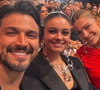 Romulo Estrela, Sophie Charlotte e Grazi Massafera, os protagonistas de 'Três Graças', sentaram lado a lado no show de 60 anos da Globo