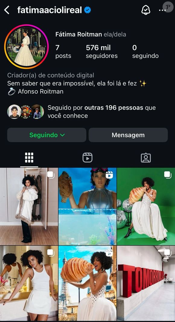 Com Fátima ficando famosa na novela, o perfil no Instagram também mudou