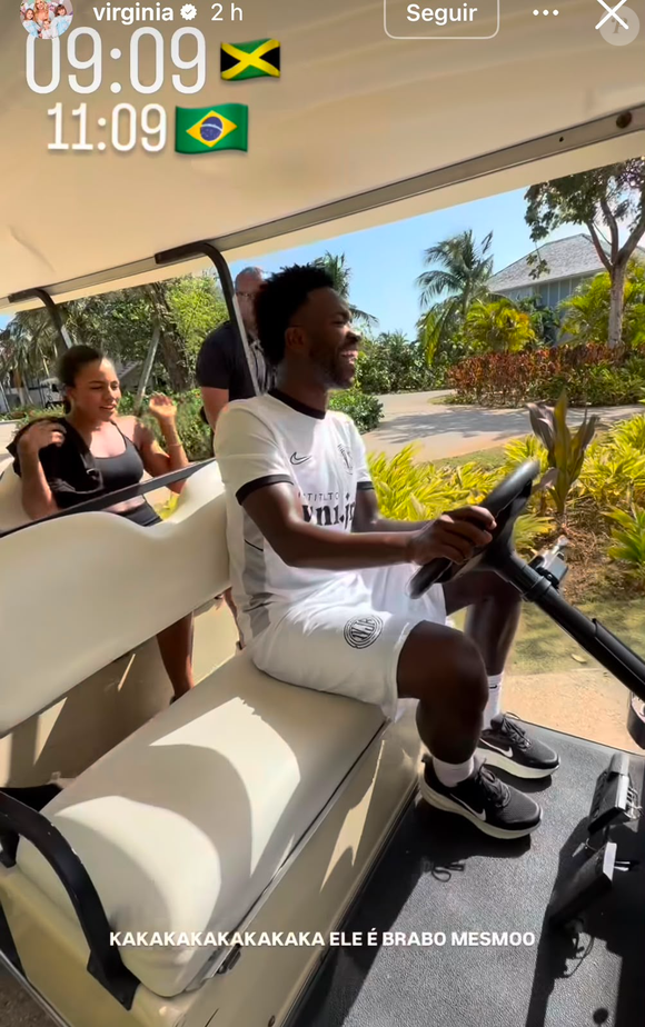 Vini Jr. virou alvo da zoeira de Virginia Fonseca durante as férias no Caribe. A influenciadora mostrou o momento em que o jogador perdeu o controle de um carrinho de golfe