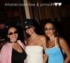 Bruna Biancardi, grávida da 3ª filha, leva a mão à barriguinha em foto com a irmã, Bianca, e a amiga Giovanna Trugillo