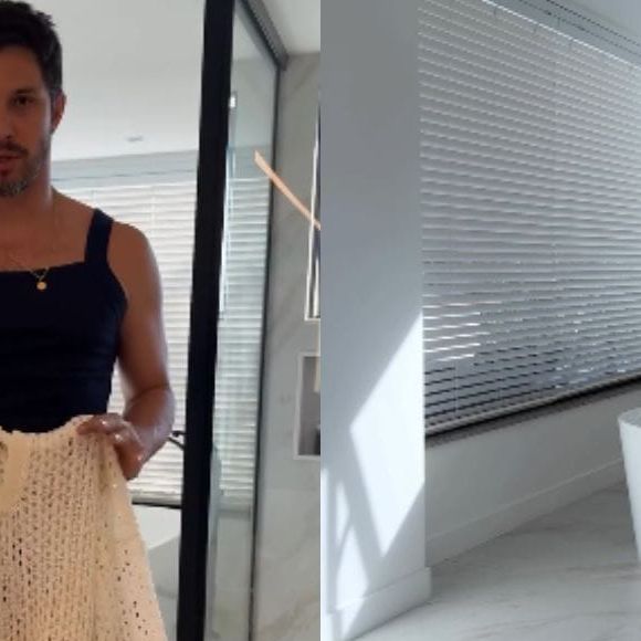 Casa de Romulo Estrela conta com uma banheira de hidromassagem no quarto principal do casal