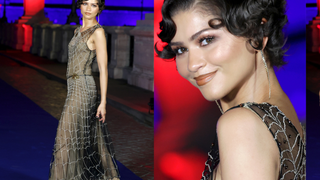Zendaya transforma teia de aranha em luxo com vestido de cristais da Giorgio Armani na première de 'Homem-Aranha: Um Novo Dia' em Roma