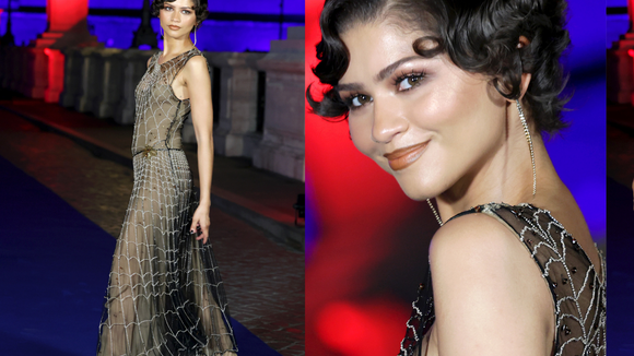 Zendaya transforma teia de aranha em luxo com vestido de cristais da Giorgio Armani na première de 'Homem-Aranha: Um Novo Dia' em Roma