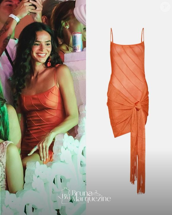 Perfil @bmarquezinecloset revela detalhes do visual da atriz e confirma a escolha por uma peça icônica da marca Cult Gaia