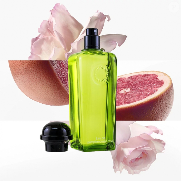 Eau de Pamplemousse Rose, da Hermès, traz a toranja como destaque em uma composição que ganha delicadeza com a presença da rosa. Criada por Jean-Claude Ellena, a fragrância foi lançada em 2009 e tem perfil cítrico e frutado