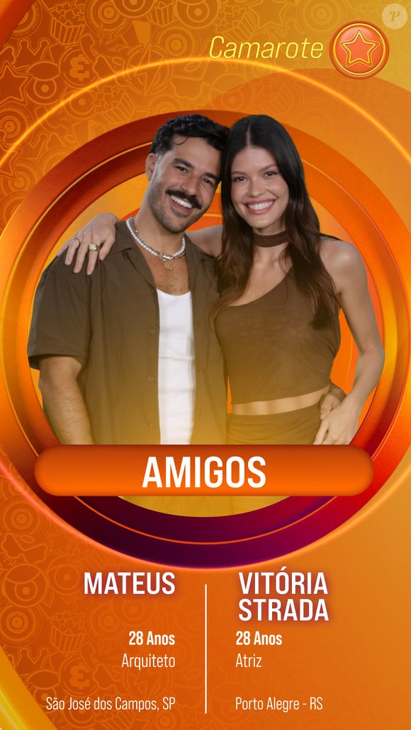 BBB 25: Vitória Strada e Mateus despontam como favoritos com quase 25% dos votos em enquete UOL