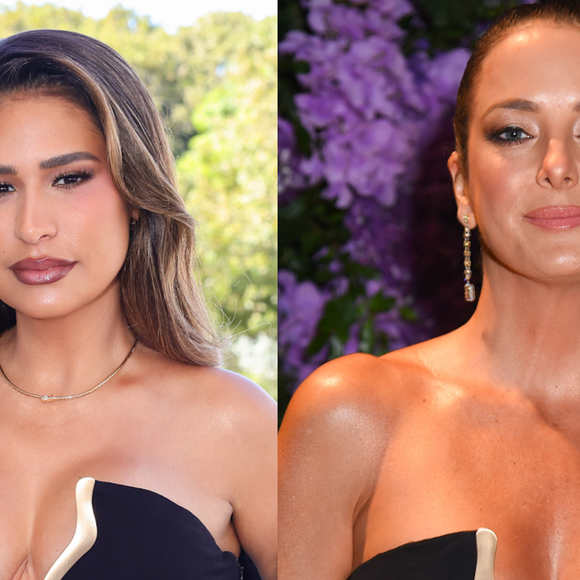 Quem vestiu melhor? Ticiane Pinheiro repete vestido com decote profundo usado por Simone Mendes no Grammy Latino. Veja fotos!