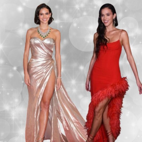 Bruna Marquezine é um verdadeiro ícone fashion! Veja alguns looks da famosa nas cores vermelho, dourado e verde para se inspirar neste Natal!