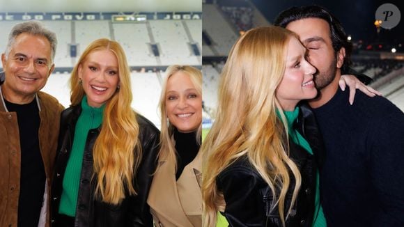 Marina Ruy Barbosa surgiu com os pais e o noivo, Abdul Fares, ao assistir jogo do Brasil pelas Eliminatórias da Copa do Mundo 2026 em 10 de junho de 2025