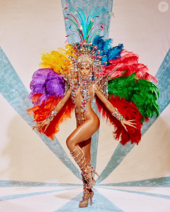 Sabrina Sato sobre fantasia: 'Vamos colorir a Sapucaí com o nosso desfile! Heitor pintou o povo'