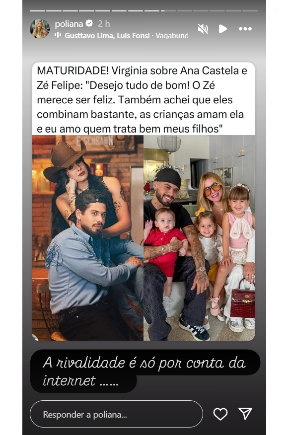 Mãe de Zé Felipe garante que 'rivalidade é só por conta da internet' ao comentar ex e atual do filho