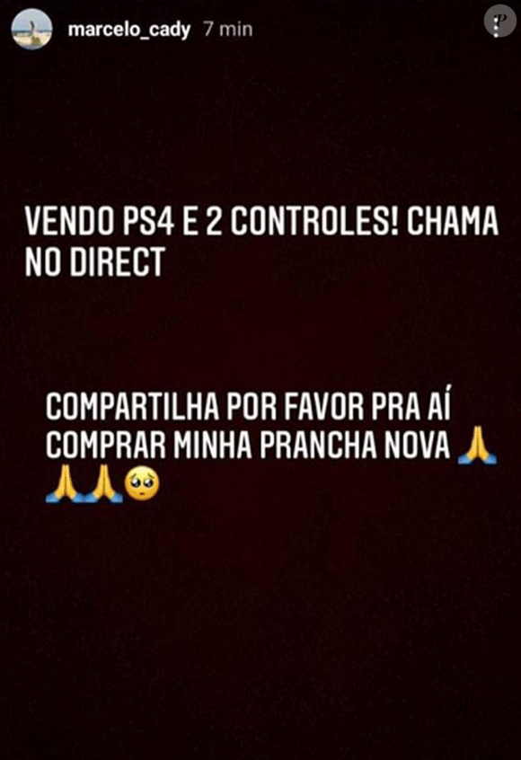 Marcelo Sangalo, em 2022, viralizou por vender um videogame no Instagram