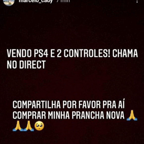 Marcelo Sangalo, em 2022, viralizou por vender um videogame no Instagram