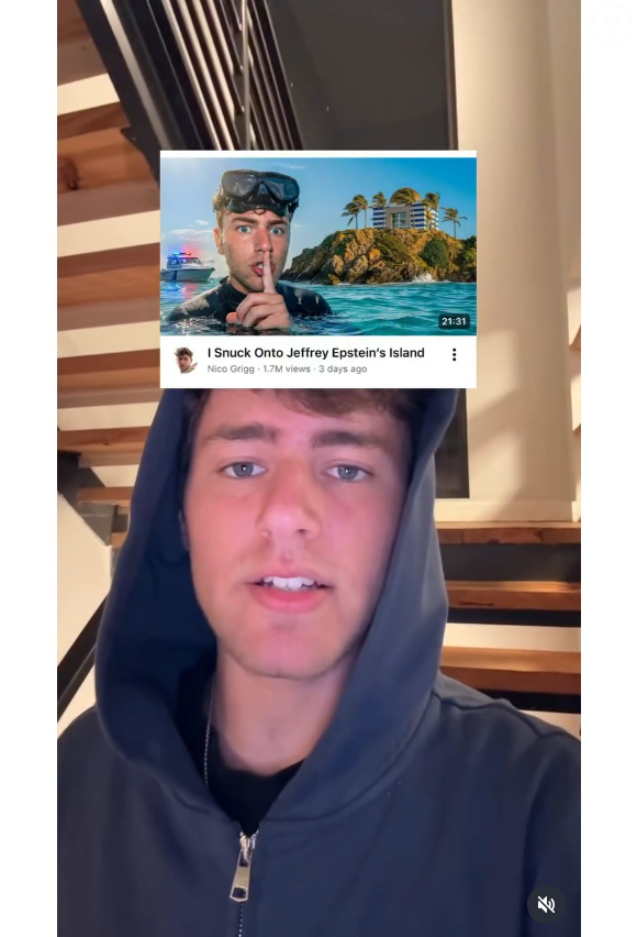 Vídeo publicado por Nico Grigg no TikTok e no Instagram levanta suspeitas ao relatar “visitas” misteriosas depois da tentativa de acesso à Little St. James