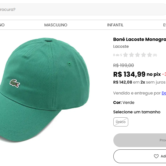 Rafaella Justus completou o look com um boné da Lacoste feito de algodão