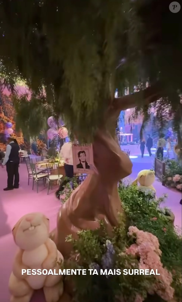 O aniversário de Maria Flor teve decoração inspirada no reino de Corona, de 'Enrolados'. Entre os detalhes do cenário estavam uma torre de pedras com vegetação trepadeira, mural pintado à mão, flores em tons de rosa e roxo e estruturas que recriavam a atmosfera de um conto de fadas