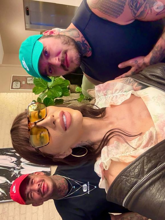 Embora protegidos por um óculos de sol amarelo, a nova cor de olhos de Maya Massafera já pode ser vista