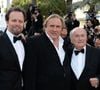 Joseph Blatter lança 'United Passion' ao lado do ator Gerard Depardieu e do diretor Frédéric Auburtin no Festival de Cannes de 2014
