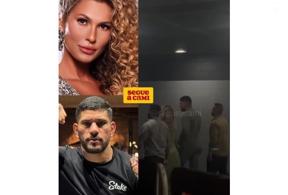 Lívia Andrade e lutador de MMA Alex 'Poatan' Pereira foram filmados chegando juntos a luta de boxe em 11 de março de 2026