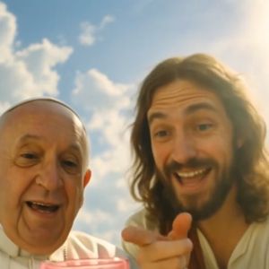 Cena simbólica: Papa transforma água em vinho ao lado de Jesus em vídeo viral feito por inteligência artificial