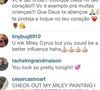 'Coloque Deus no teu coração': disparou Andressa Urach, quando era evangélica, para Miley Cyrus no Instagram