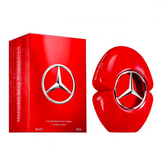 Mercedes-Benz Woman In Red (Mercedes-Benz) - 60ml | R$ 549,91 - combina tangerina italiana e pera Williams com um coração inesperado de pistache, gardênia e jasmim árabe