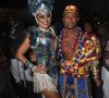 Ex de Xamã, Sophie Charlotte estará na Sapucaí no momento em que o cantor - na foto com a musa da Grande Rio Gardênia Cavalcanti - desfilar