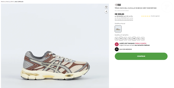 No pé, Gisele Bündchen usava um GEL-Cumulus 16, da marca ASICS, que custa R$ 1 mil no mercado brasileiro