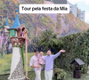 Lucas Rangel e Lucs Bley escolheram o tema Rapunzel para a festa da filha, que foi realizada em um buffet de São Paulo