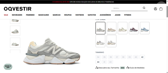 Tênis da New Balance usado por Alessandra Ambrosio é do modelo 9060 e pode ser comprado por R$ 1.299,99 no site OQVestir