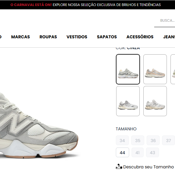 Tênis da New Balance usado por Alessandra Ambrosio é do modelo 9060 e pode ser comprado por R$ 1.299,99 no site OQVestir