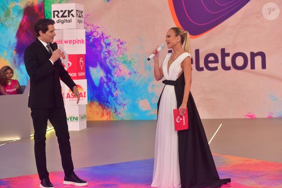Vestido bicolor, pérolas e emoção: Eliana faz retorno triunfal ao SBT no Teleton 2025