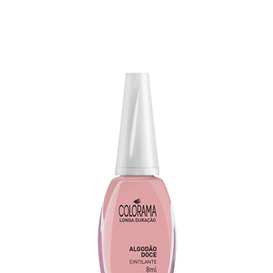 O Colorama Algodão Doce é uma alternativa acessível para quem gosta de unhas discretas, com brilho intenso, cobertura uniforme e um delicado tom rosado