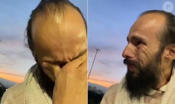 Em uma live no Instagram o ex de Mariana Maffeis caiu no choro e comentou sobre a medida protetiva que o impede de ver os filhos
